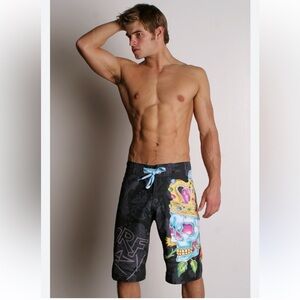 Ed Hardy by Christian audigier Surf Crazy swim shorts